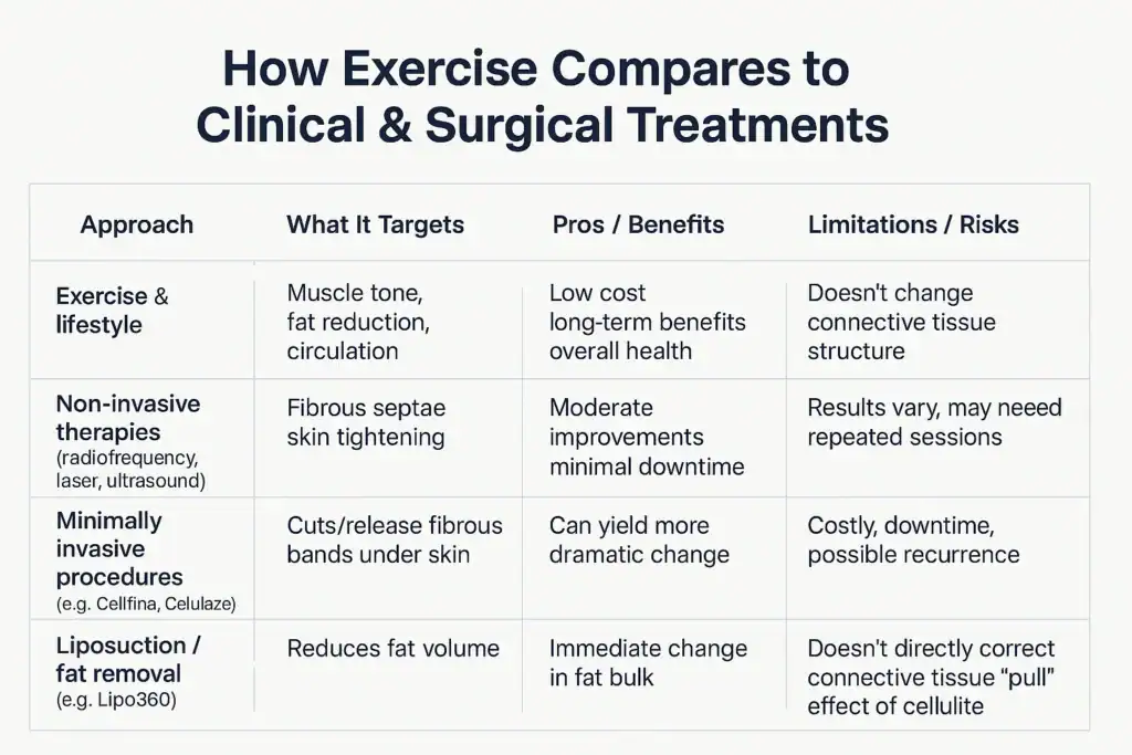 Sculpting Your Bum: Can Toning Exercises Really Reduce Cellulite? 2 How exercise compares to treatments from Lipo 360 Hampton